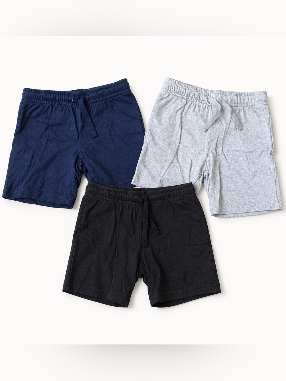 H&M Boys 4T Pull-On Cotton Shorts Bundle Navy Black Gray 3-Pack